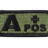 Type A + Tactical Blood Type Embroidered Velcro Patch Olive