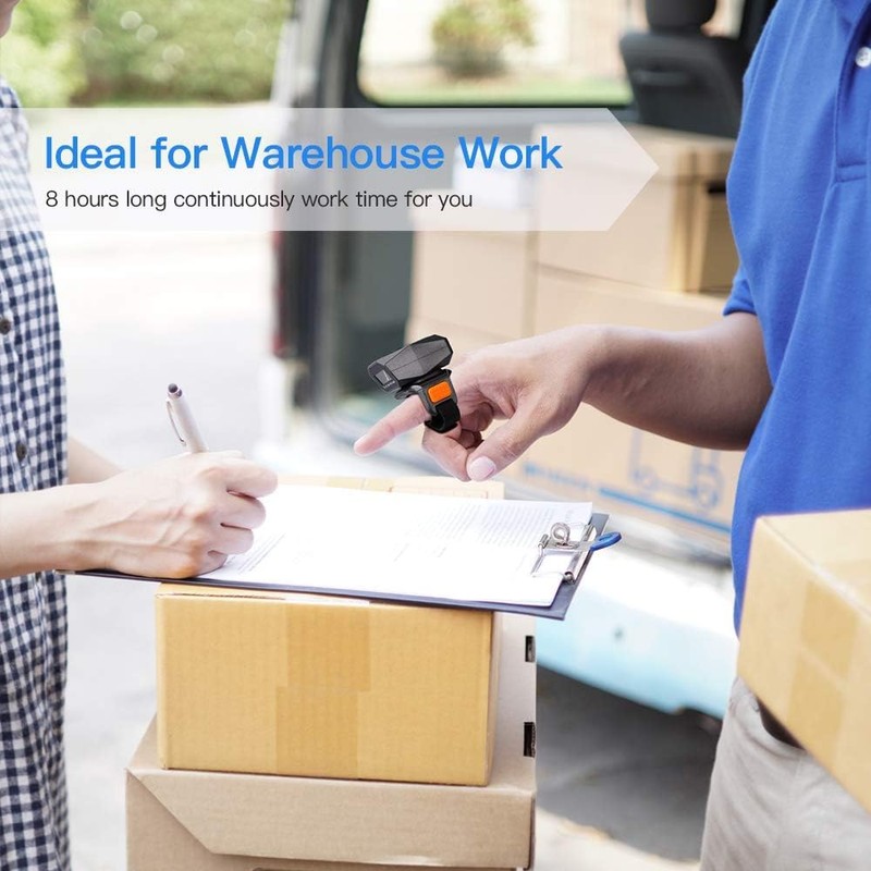 Eyoyo Wearable Finger Ring Barcode Scanner, 3-in-1 Mini USB Wired