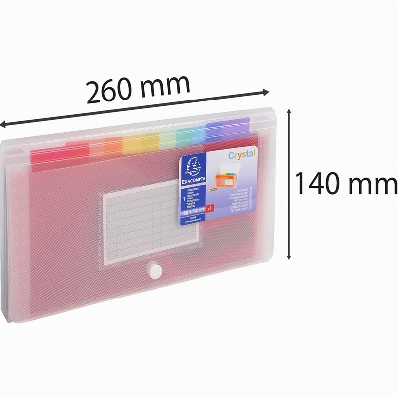 Exacompta 55398E Premium Plastic Expanding File Crystal 26 x 14