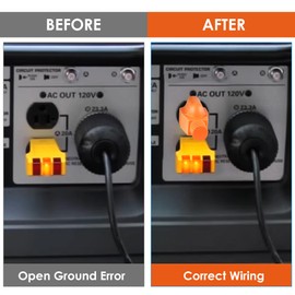 Dreyoo 2 Pack Neutral Ground Bonding Plug for Portable Inverter Generator, Grounding Plug Surge Protector Generator with Floating Neutral on RV, Motorhome, Camper for Open Ground Error (Orange)