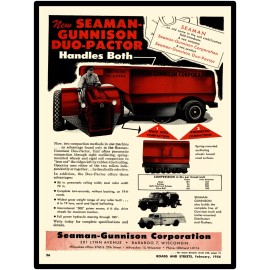 1956 Seaman Gunnison New Metal Sign: Duo Compactor - Baraboo, Wisconsin