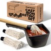 Cast Iron Sauce Pot with BBQ Mop Brush – Small