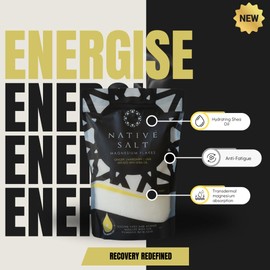 N?TIVE S?LT Native Salt: Magnesium Bath Flakes, Ginger, Mandarin & Lime, Infused with Shea Oil, Natural Source of Magnesium, Mineral Bath Flakes, Magnesium Recovery, Vegan & Palm-Oil Free, 1kg