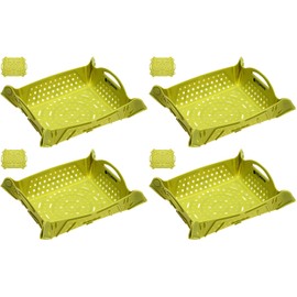 Kitchenized by Chef Mori Silicone Mat, Strainer, Sink Mat, Food Basket, Trivet, Drying Mat 11" x 14" (4 Pack)