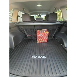 EACCESSORIES EA Rear Trunk Seats Organizer Cargo Net for Toyota RAV4 2019-2023 - Envelope Style Cargo Net for SUV-Premium Mesh Elastic Car Trunk Organizer Vehicle Carrier Storage–Compatible with RAV4