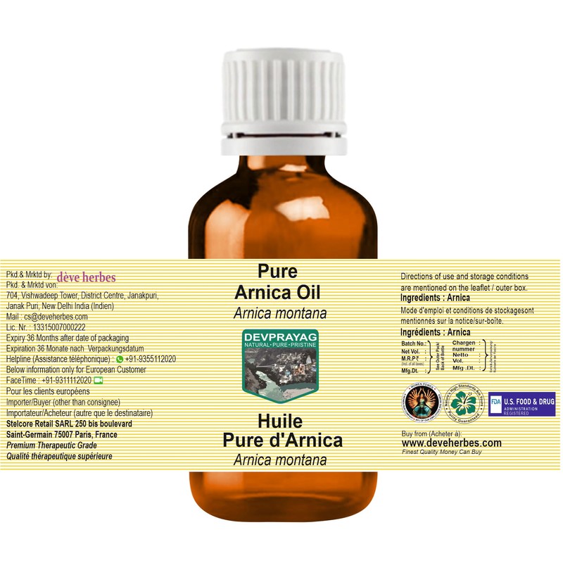 Devprayag Pure Arnica Oil (Arnica Montana) Natural Therapeutic Grade 5ml