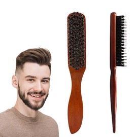 Bebochoi 2 Stück Haarbürsten mit Wildschweinborsten, Sleek Look Haarstyling-Bürste Sleek bun Bürste, Weiche Naturborsten, Groß und Klein, für Haar- und Bartstyling, für Alle Haartypen
