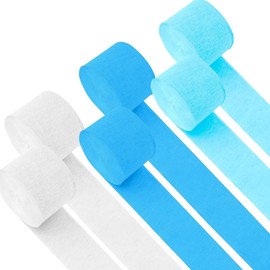 DazzJoy 6 Rolls 2200 x 4.5 cm Crepe Paper Pastel, Streamers Birthday Party Decoration, Crepe Paper for Crafts Wedding Birthday Decoration Theme Party, Streamers Children's Birthday