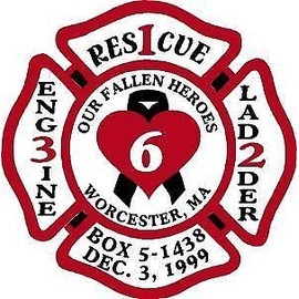 Evan Decals Magnet Firefighter Worcester 6 Memorial Maltese Decal Vinyl Magnetic Sticker 4"
