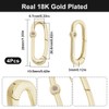 SUNNYCLUE 1 Box 4Pcs Real 18K Gold Plated Oval Spring