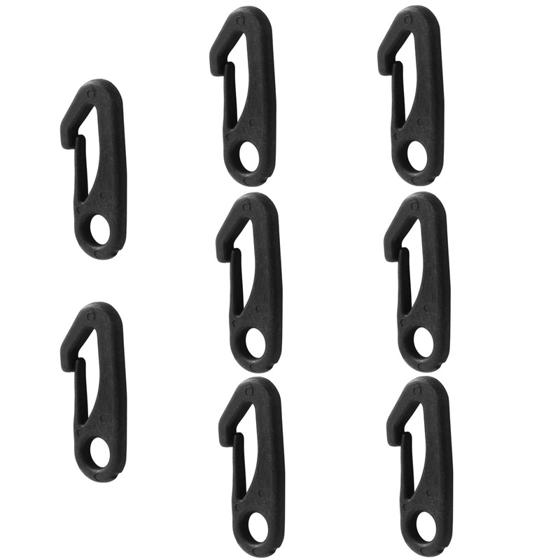 Coufce 8 Pack Flag Pole Clip Snap Hooks, Black Nylon