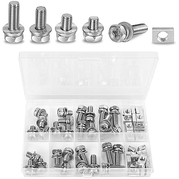 56 Pack Motorcycle Battery Terminal Nuts and Bolt Kit M6