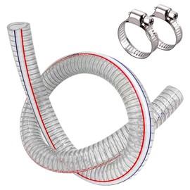 PEISONGFEI 1 Inch ID x 1 1/4 Inch OD Heavy-Duty Steel Wire Suction PVC Flexible Tubing High Pressure UV Chemical Resistant Thick Vinyl Hose Tube, 6.5FT