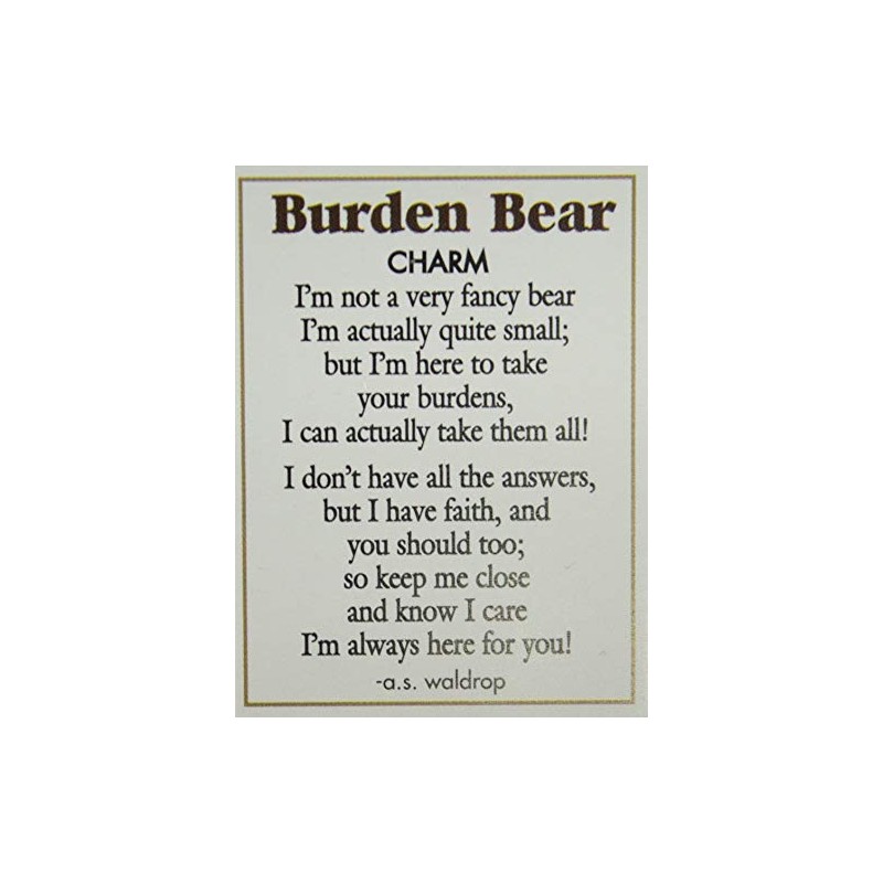 Burden Bear Zinc Pocket Charm w/Story Card by Ganz