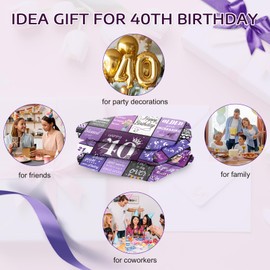 Ueedklaayy 40th Birthday Gifts for Her, 40th Birthday Decorations for Women, Happy 40th Birthday Gifts for Women, 40 Year Old Gifts for Women Turning 40 and Fabulous - 40th Decoration Blanket 60"X50"