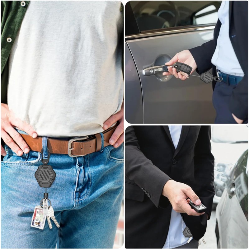 Pack of 2 Retractable Key Chains - Heavy Duty Carabiner