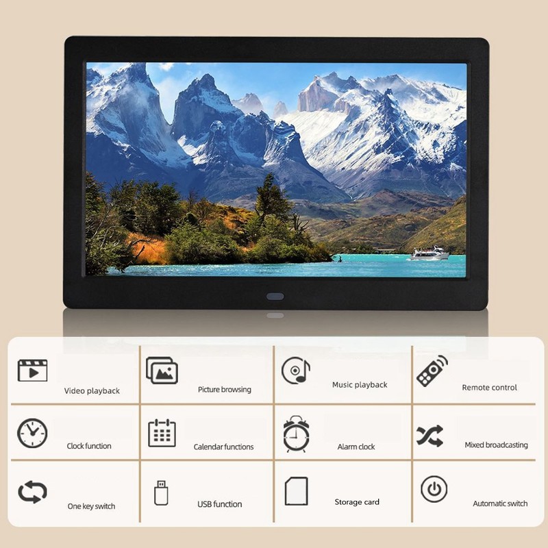 8 Inch Digital Photo Frame 1280x800 HD IPS Display Support