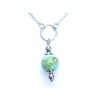 Women's choker necklace in stainless steel with rings and blue