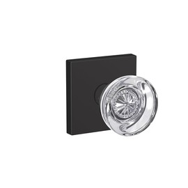 Schlage Custom FC21 HOB 622 COL Hobson Glass Knob with Collins Trim Hall-Closet and Bed-Bath Lock, Matte Black