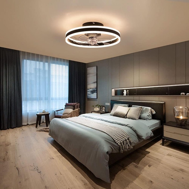 BIXIBIN 52" Modern Ceiling Fan with Light, Remote Control, 3-Speed