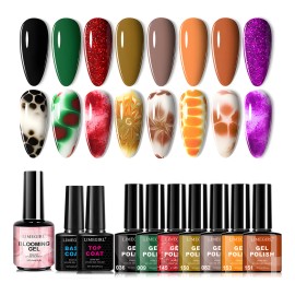 Esmalte Uv Gel Bsoon Verde Set 11 Pzs 8 Ml Semipermanente