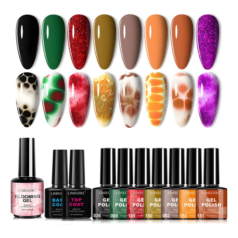 Esmalte Uv Gel Bsoon Verde Set 11 Pzs 8 Ml