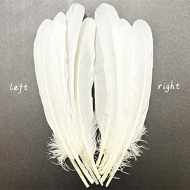 White Feathers 8-10inch,50PCS 21-25cm Bulk Feather for Crafts,Natural Long Goose Feather,for Wedding Dress and Party Costumes Decoration,DIY Fabricating Handicraft Article