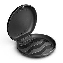 Annhua Mouthpiece Case, Retainer Case, Orthopedic Case, For Kids, With Ventilation Holes, Mouthpiece Holder, Denture Insert, Magnetic Closure, Lightweight, Easy To Carry, Black