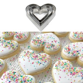 LoveChef Set of 12 Christmas Cookie Cutters, Dough Cutter, Star/Heart/Round, Plum Blossom, Stainless Steel