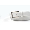 Mens 30mm (1.25") Suit Trouser Feather Stitched Leather Belt White