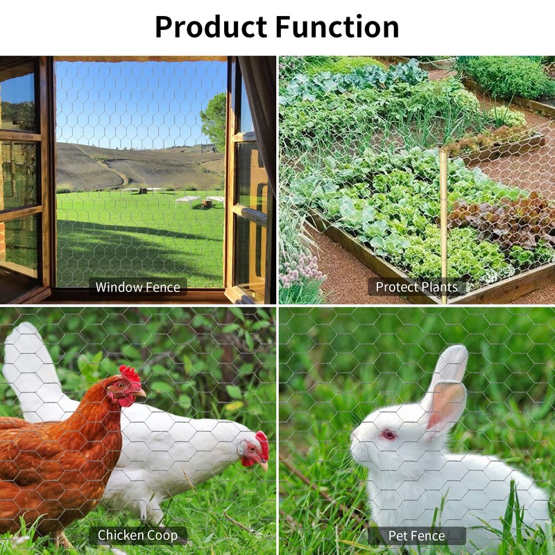 Chicken Wire 15.7 in x 393.7 in Poultry Wire Netting