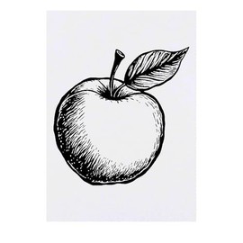 'Apple with Leaf' Temporary Tattoo - Water Resistant, Skin-Safe, Non-Toxic Transfer (TO00080427)