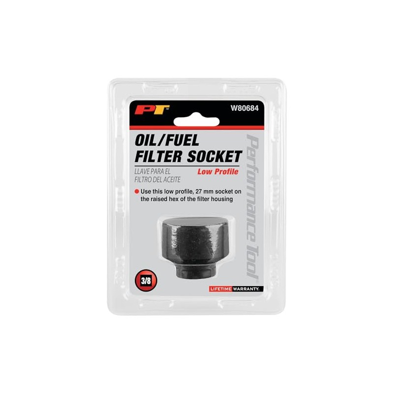Performance Tool W80684 27mm Low Profile Oil/Fuel Filter Socket