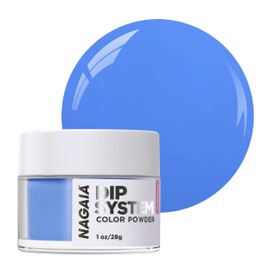Premium NAGAIA Medium Blue Dip Color Chip Resistant Nail Dipping Powder with Vitamin E, Calcium - No Clumps, No Bumps - Salon & Home Use - Lasts 4 Weeks