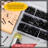 Hilitchi 1200PCS 6 Sizes Black Carbon Steel Non-Slip Shoe Nails