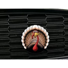 Artistic Reflection Turkey - Thanksgiving Cute Seasonal Magnetic Grill Grille Badge for MINI Cooper