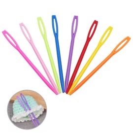Plastic Sewing Needles, Dujelixa 7 cm / 2.75 Inch Embroidery Needles Children, Pack of 60 Mixed Colours at Random Large Needle Made of Plastic, Jersey Needles Hand Sewing, Plastic Needles for Children