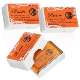 Pack of 2 Rosin for String Instruments, Violin Rosin, Transparent Bow Resin for Violin, Viola and Cello, Low Dust and Durable Rosin with Protective Case for Clear Sound (3 Pieces)