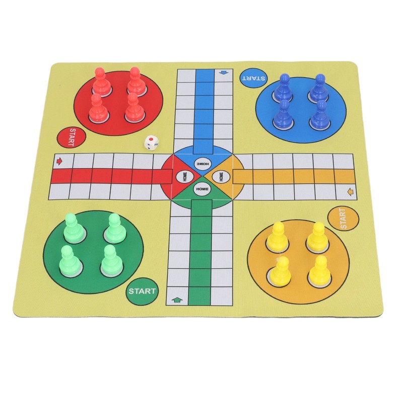 Ludo Chess Set Folding Roll Up Board Game Pad with