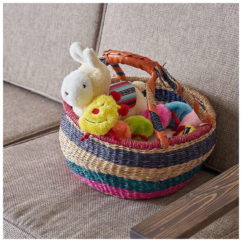 Asia-kobo by ELEMENTS m-vn50584 Basket Seagrass with Handle, Medium Size,