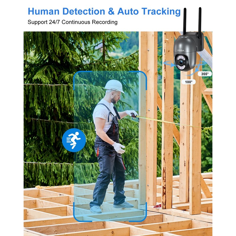 Xega 4G LTE Surveillance Camera with SIM Card Outdoor, Wired