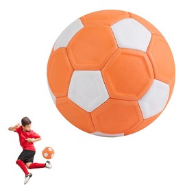 YANGUN Football, Swerve Ball Football Toy with Rubber Liner Soft Footbal for Swerve Tricks, Boys Girls Indoor Outdoor Football Training or Game Kick Like The Pros(Orange White)