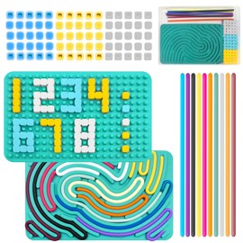 Sensory Fidget Toys Calming Sensory Board,Silicone Sensory Activity Board for for Kids with Autism Stress Anxiety ADHD,Calm Down Travel Airplane Essentials Toys Sensory Toys for Kids (Green)