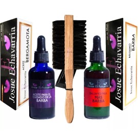 Josue Echavarria Kit Locion Crecimiento Barba Y Acondicionador Barba Y Cepillo Doble Josue Echavarria