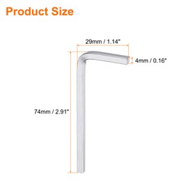 QUARKZMAN Pack of 2 L-shaped square head wrenches, 4 mm carbon steel, L-key, 4-point metric bolt wrench, repair tool for DIY projects and general applications