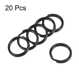 sourcing map Split Key Rings 15mm Open Jump Connector for Lanyard Zipper Handbag, Electrophoretic Paint Iron, Pack of 20