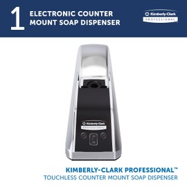 Kimberly-Clark Professional™ Touchless Counter Mount Soap and Hand Sanitizer Dispenser (47604), Chrome, 1.5 L Capacity, 2.12" x 4.25" x 5.56" (Qty 1)