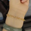 Jewlure 18K Gold Plated Bracelet, Adjustable Simple Long O Chain