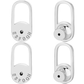 EBFDOH EBFDOH Firm U-shape Earring Lifter Backs, 4pcs for Heavy Studs, Locking Backings for Droopy Ears & Stretched Earlobes, White Gold