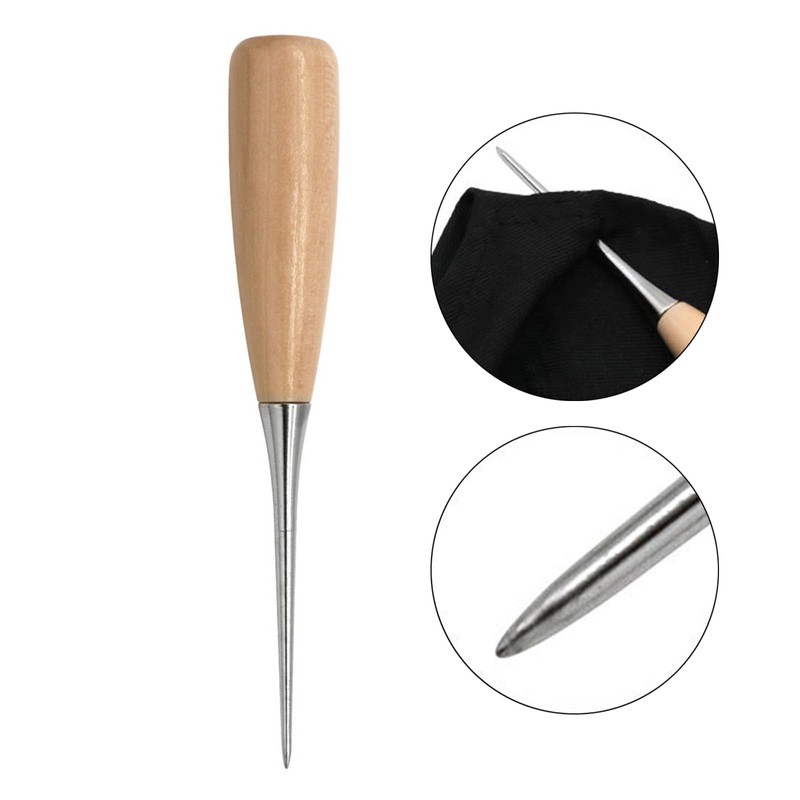Tool with Wood Handle Leatherworking Tool Leather Hole Tool Stitching